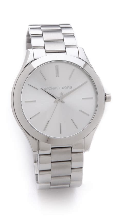 michael kors watch 251102s|Michael Kors silver runway watch.